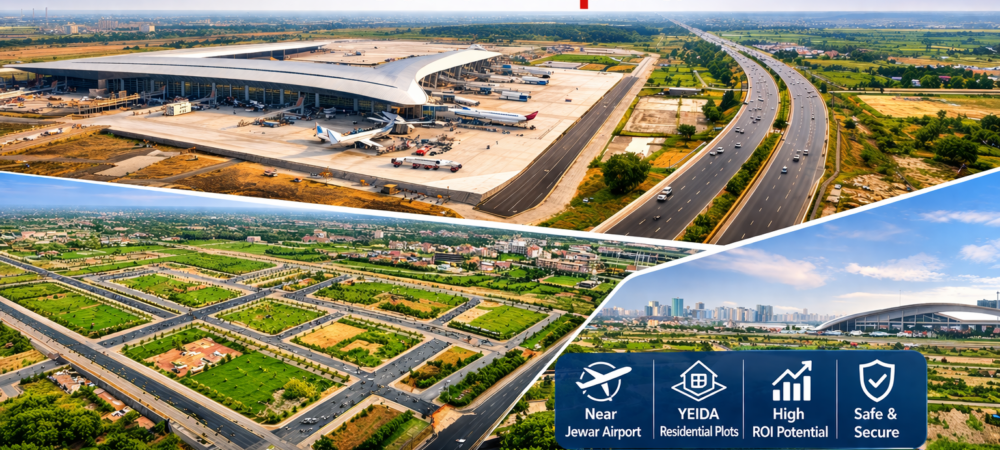 yeida residental plots near Jewar Airport with Yamuna Expressway development
